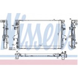 Радиатор двигателя для VW Transporter 5 с объемами 2.0B, 1.9TDI. (NISSENS - Дания)